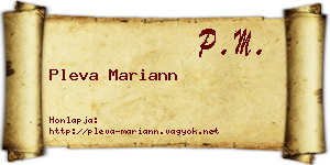 Pleva Mariann névjegykártya