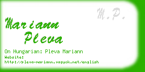 mariann pleva business card